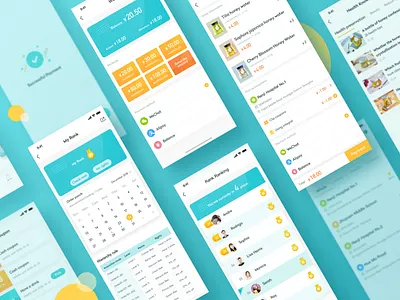 Dispenser-User Side-3 app card color grade personal center shopping cart ui ux