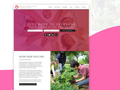 A website project for a charity brand and identity graphic design interface photoshop sketch sketch 2 ui web design website