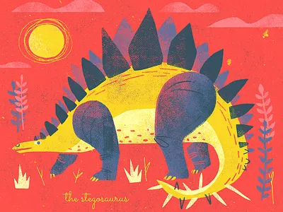 Steggie Baby childrens books childrens illustration dino dino print dinosaur dinosaur print dinosaurs graphic art illustration kids art screenprint stegosaurus vintage
