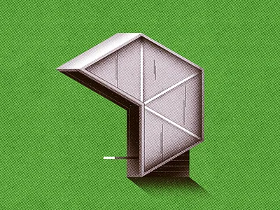 Soviet Bus Stop 03 architecture brutalism bus shelter bus stop concrete design flat geometric gradient halftone hexagon illustration photoshop shadow texture vector