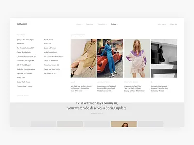 The Edit Menu Exploration - E-commerce clean commerce design dropdown menu e commerce ecommerce fashion fashion shop luxury fashion menu minimal minimalism shop shopping simple ui uiux ux web webshop
