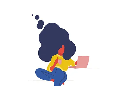 ~Jammin~ computer deep work headspace illustration laptop mindset processes thinking thought woman