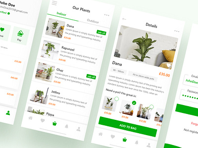 App for Plant Lovers mobile app design plants ui ux design xd