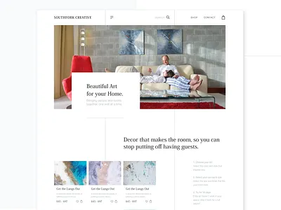 SouthFork Creative - E-commerce Website art design ecomerce gallery homepage store ui ux design web website