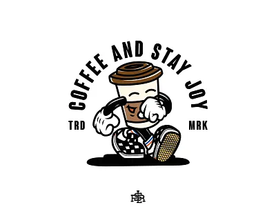 COFFEE AND STAY JOY app art artwork cartoon coffee coffeecup coffeeshop creative design drawing icon illustration merch merch design merchandise typography ui ux vector web