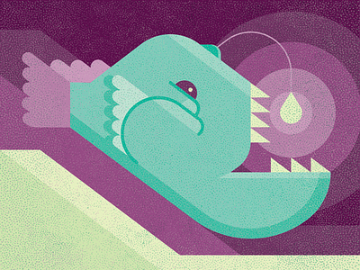 Anglerfish angler fish anglerfish animal art deep sea design fish geometric grid illustration ugly