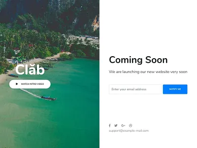Coming Soon agency bootstrap business charity corporate creative gym and fitness insurance job listing portfolio products landing responsive startup travel