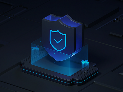Game security c4d design icon octane