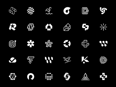 B/W Logo Collection abstract black blackandwhite branding bw collection design grid house initials logo logos logotype mark monocolor monomark selection sign star vector