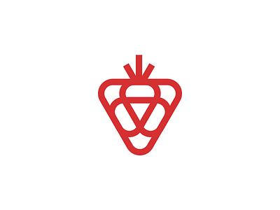 Strawberry Red berry brand branding clever design idea identity letter logo mark marks monogram negativespace photo red simple strawberry strawberry red symbol video