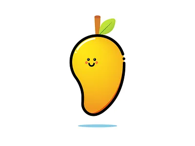 Mr Mango cute design flat food fruit gradient green illustration illustrator juicy leaf minimal tropical vector