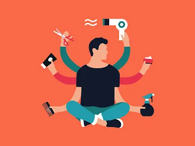 Hair Master boy flat flatillustration hairsalon illustration ipadpro minimal vector