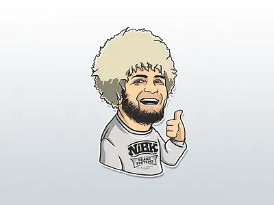 Khabib Nurmagomedov Sticker art illustration telegram портрет стикер