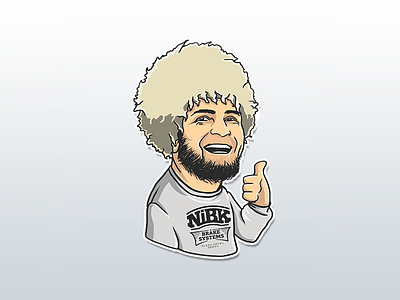 Khabib Nurmagomedov Sticker art illustration telegram портрет стикер