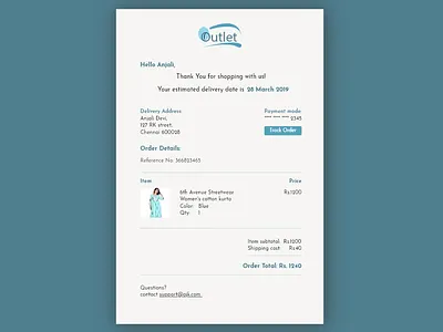 Daily UI 017: Email Receipt adobe xd dailyui ecommerce email receipt ui