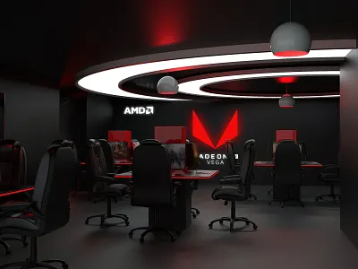 Gaming Cafe Concept 3d alexi mathew render