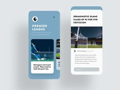 Sportswriting Media App app article design feed football ios iphone mobile news news app news feed read reader soccer sport sport app sport book text typogaphy ui