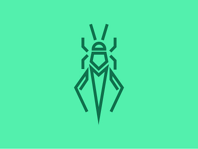 Hopper bug cricket illustration lines logo mark vector