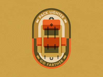 Travel Light backpack badge badgedesign camping hiking icon design illustration illustration art nature illustration outdoors travel vector art