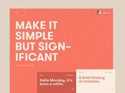 Significant article avatar blog design font landing page palette site typography ui ux web webdesign website