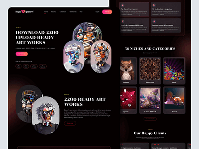 3D NFT's Landing Page 3d 3d nfts artcollector artworks crypto dark design digitalcollectibles graphic design illustration modern nft nftcollection trending ui ui design ux web web design website