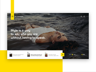 Website Full Width Slider Design banner carousel clean concept fashion flat full width slider latest minimal models modern ui ux website white yellow