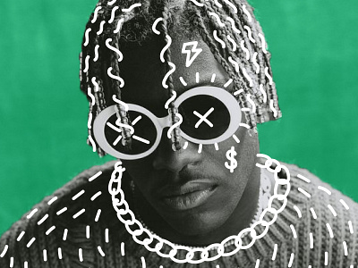 Lil' yatchy doodle doodle art doodle on photo drawing drawing on photo hip hop music portrait rapper yatchy