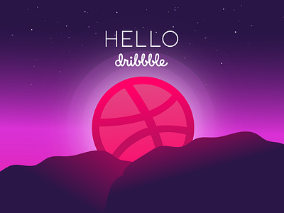 Hello Dribbble design first shots graphic hello dribbble illustration photoshop vector