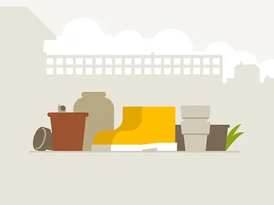 Pots 2d boots gardening illustration illustrator plants vector