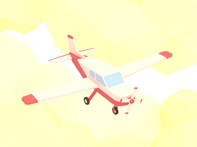 Airplane 3d airplane blender blender3d clouds illustration low poly lowpoly minimalist plane