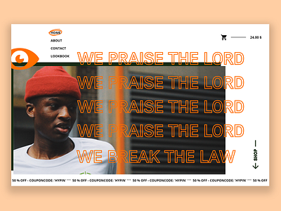 streetwear apparel website concept branding concept clean design e commerce fashion interface interface design orange shop ui ux web webshop website website concept white