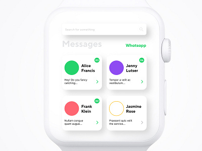 Whatsapp / Apple Watch UI app app branding apple watch chat circle design green istanbul message purple red search bar ui uidesign whatsapp