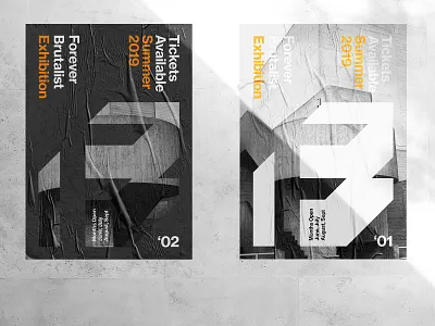 Brutalist exhibition posters bold branding brutalist concrete exhibit design exhibition graphic design indentity light logodesign london design minimalist mockups vector