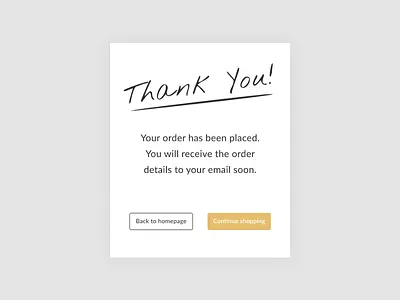 Daily UI #077 Thank you dailyui