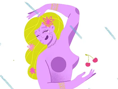 Spring character character design colourful flat illustration fruit illustration procreate spring spring equinox