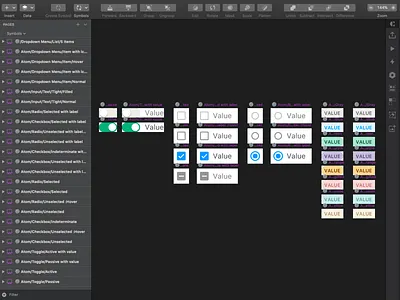 Its All About Symbols atomic design checkbox design design systems radio buttons sketch app symbols tag ui ux web app website