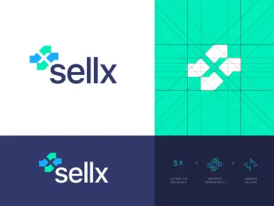 Sellx - Logo Design abstract arrow buy elevate identity design lead leads letter logo logo logo design monogram negative space platform remote s sell selling shift traffic x