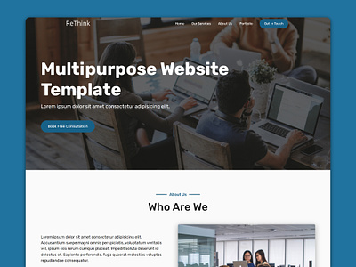 ReThink - Multipurpose Website Template html template htmlcss landing page landingpage ui design web design web development website website template