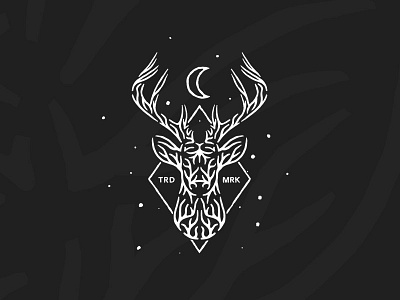 Eikthyrnir animal apparel branding clothing deer horns logo moon mystic nordic norwegian stag symbol