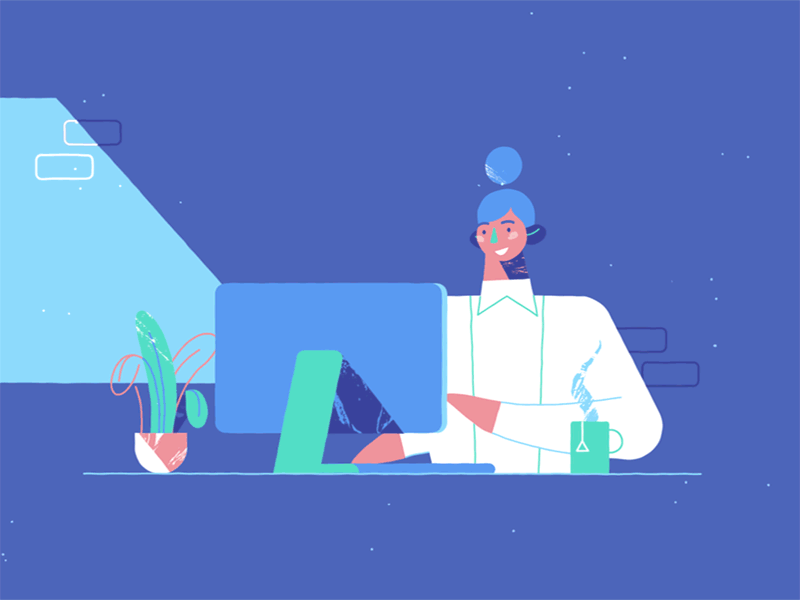 Just got hacked 🤷‍♀️ 2d animation after effects animation character design computer cyber cybersecurity danger desk explainer video explainer videos girl hack illustration internet office security storyboard texture woman