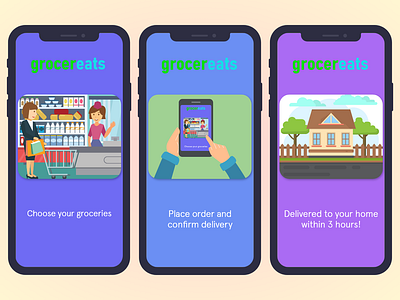 Daily UI #023 Onboarding - Grocereats 023 23 dailyui dailyui 023 food groceries onboard onboarding order ordering