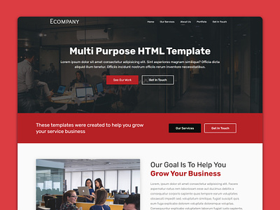 Ecompany - Multipurpose Website Template html template htmlcss ui design web design web development website website template