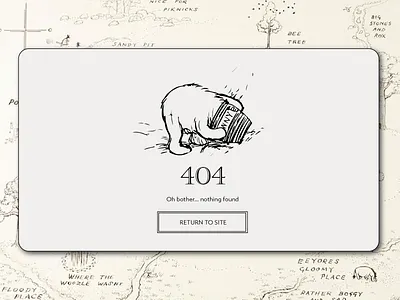 Another 404 Page - Daily UI 008 404 404page classic dailyui design minimal pooh simple ui uidesign ux vintage