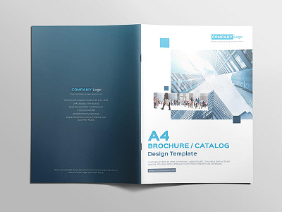 Multipurpose A4 Brochure Catalog Design Template a4 blue booklet brochure catalog cyan design template