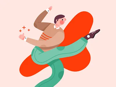 International day of happiness boy character dance energy flat groovy illustration like like button thumbs up