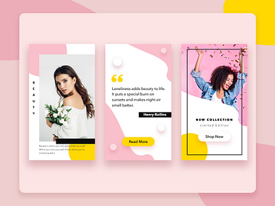Insta Stories app banner design dribbble insta instagram stories style ui ux design web