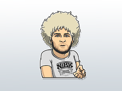 Khabib Nurmagomedov Sticker art illustration telegram портрет стикер