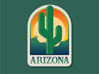 50 States | Arizona adventure arizona badge branding cactus icon illustration logo outside sunrise travel vector
