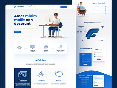 Landing Page - Fintcore design landing landing page ui ui design user interfaces ux ux design web web desing website