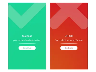 Daily UI - Day 11: Success and Failure 011 dailyui failure signup success ui